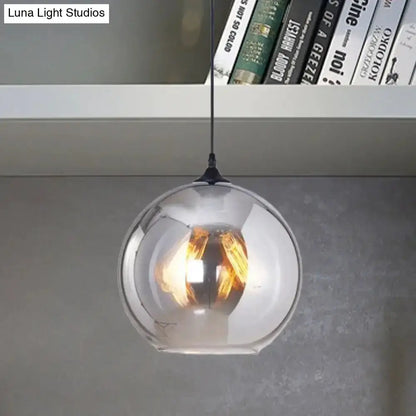 Industrial grey glass spherical pendant light with Edison bulb for kitchen Decorbites on Tampa Home & Garden Store