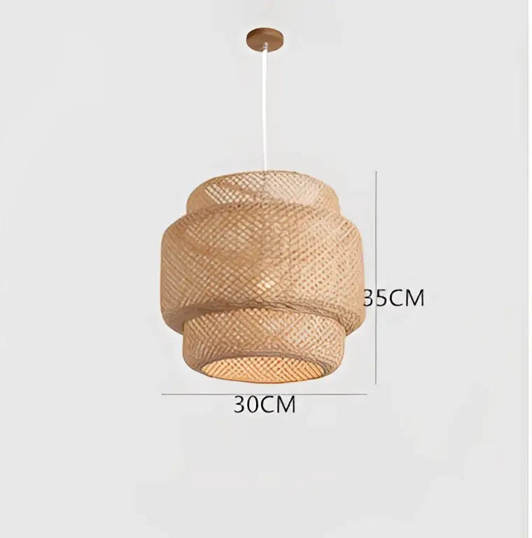 Bamboo Chinese Pendant Light Decorbites, woven bamboo lattice pendant 30cm wide 35cm tall on Tampa Home & Garden Store