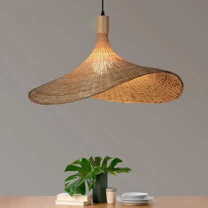Bamboo Chinese Pendant Light by Decorbites, woven natural bamboo shade pendant lamp on Tampa Home & Garden Store