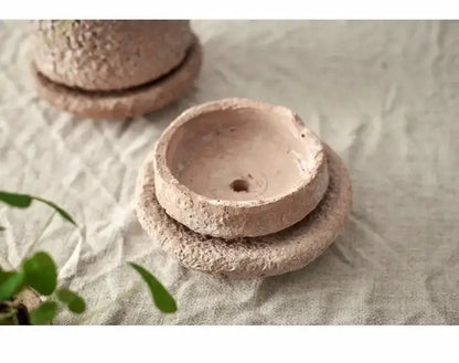 Rustic Terracotta Ceramic Vase and Floral Display