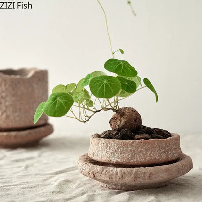 Rustic Terracotta Ceramic Vase and Floral Display