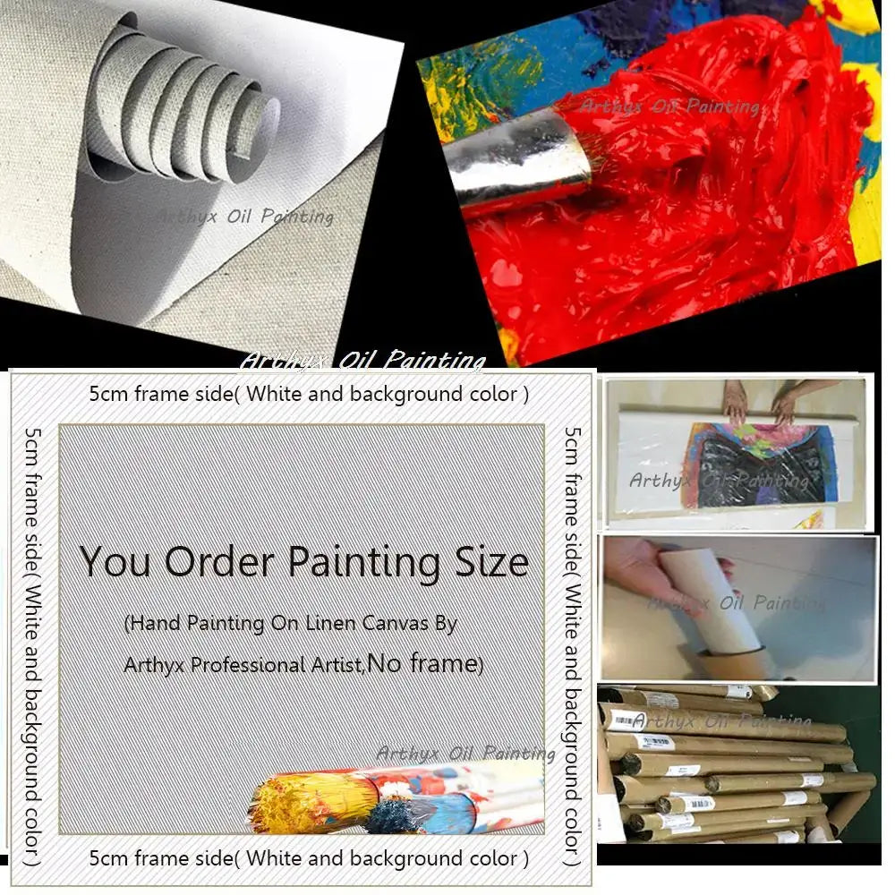 Vibrant autumn city landscape oil painting posters by Decorbites, linen canvas, no frame on Tampa Home & Garden Store