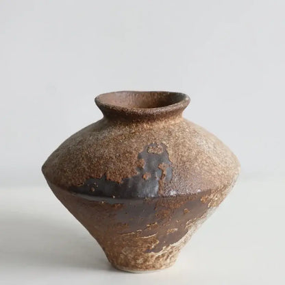 Brown Zen Ceramic Vase by Decorbites, rustic brown glaze with textured finish on Tampa Home & Garden Store