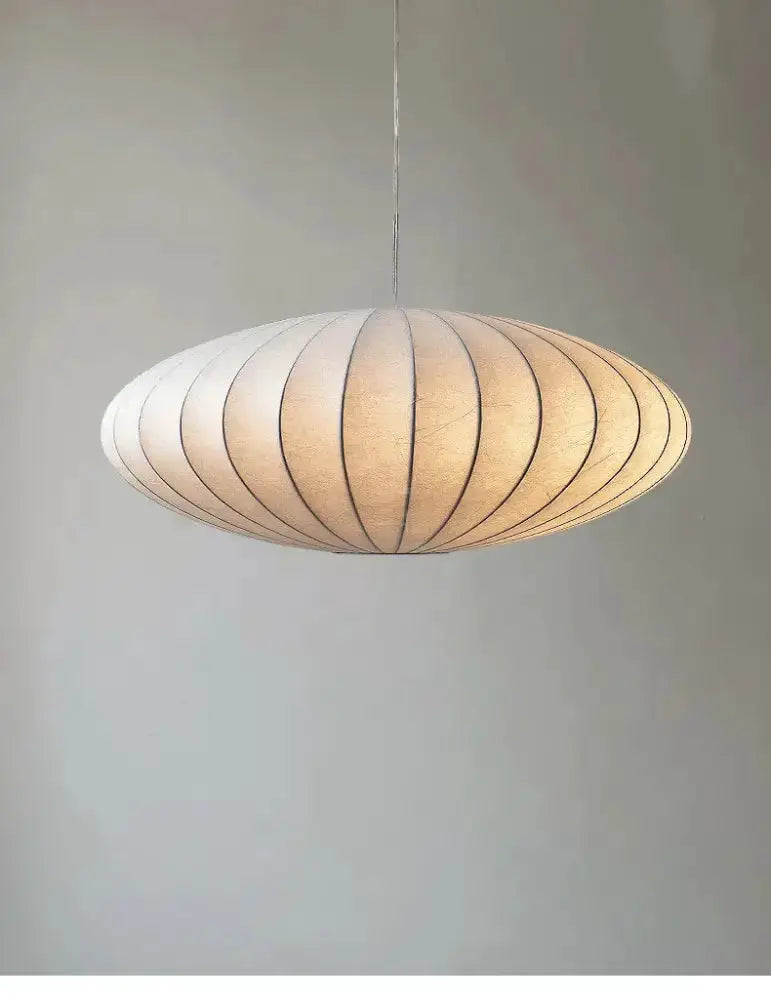 Japanese style silk chandelier oval beige dining pendant light by Decorbites on Tampa Home & Garden Store