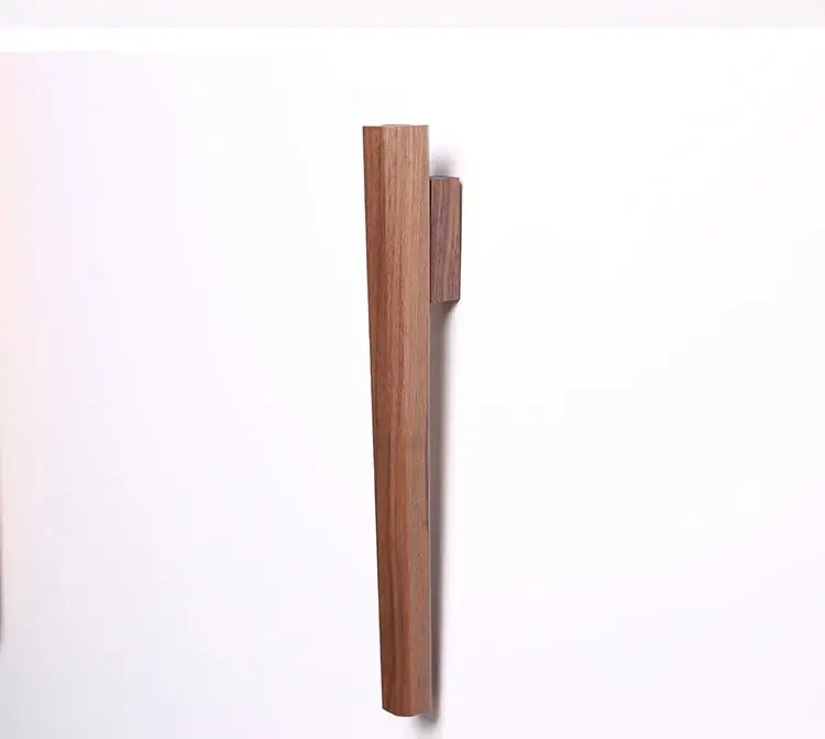 Dark wood wall vase, wall-mounted, walnut finish, slender vertical design on Tampa Home & Garden Store