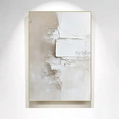 Abstract beige and white two-canvas prints by Decorbites, framed in a slim gold border for decor on Tampa Home & Garden Store