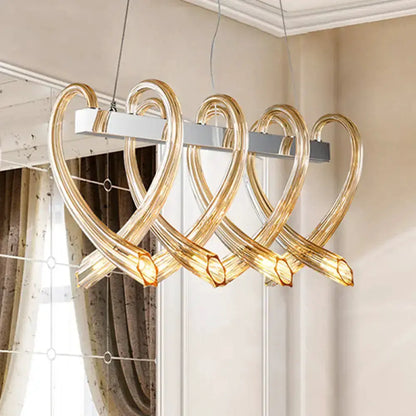 Amber glass heart island pendant by Decorbites on Tampa Home & Garden Store