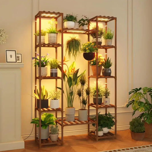 Luces de cultivo para plantas de interior con 12 niveles, 158 cm de alto