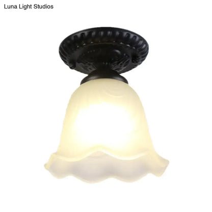 White glass ceiling light flush mount by Decorbites with canopy opal shade on Tampa Home & Garden Store