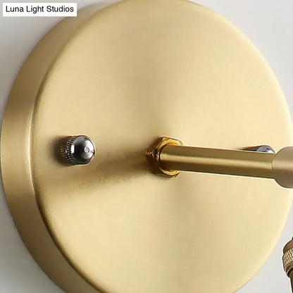 Textured Glass Dome Sconce Decorbites brass round backplate with gold arm on Tampa Home & Garden Store