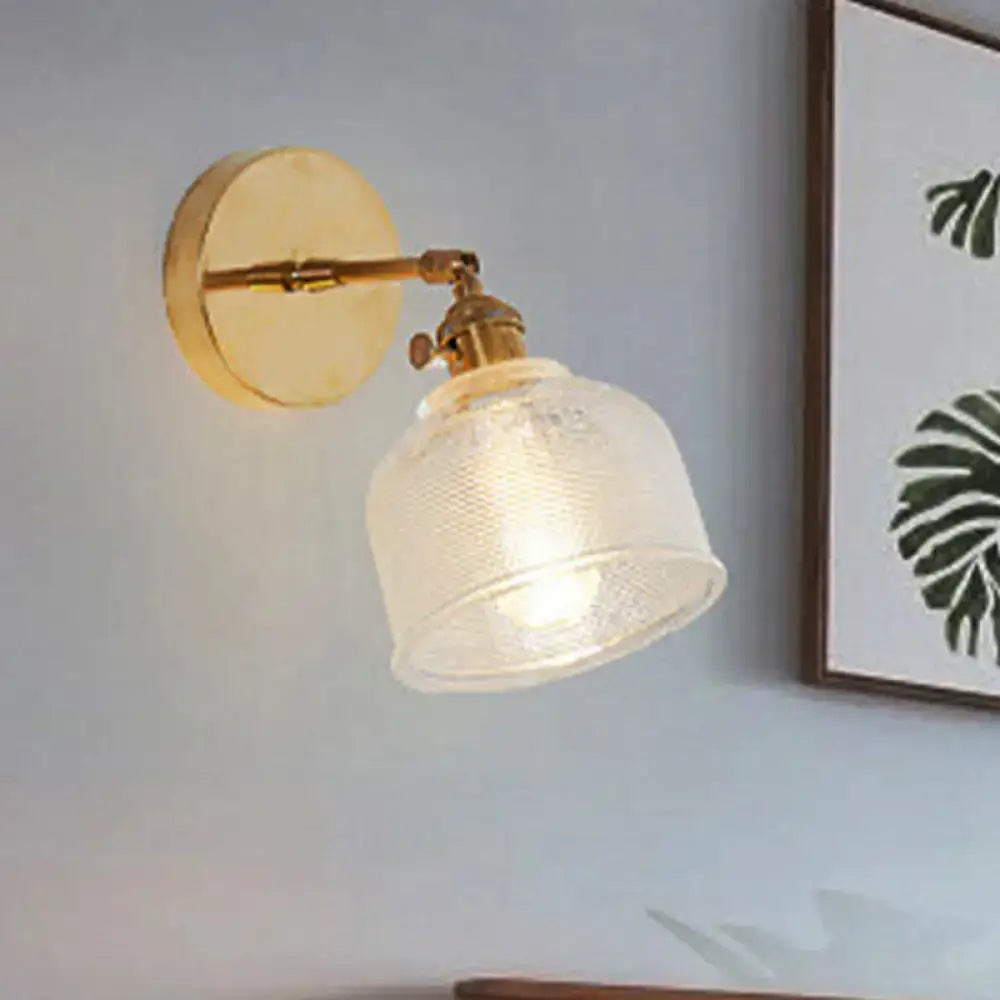 Brass frosted dome sconce wall light with glass shade on Tampa Home & Garden Store