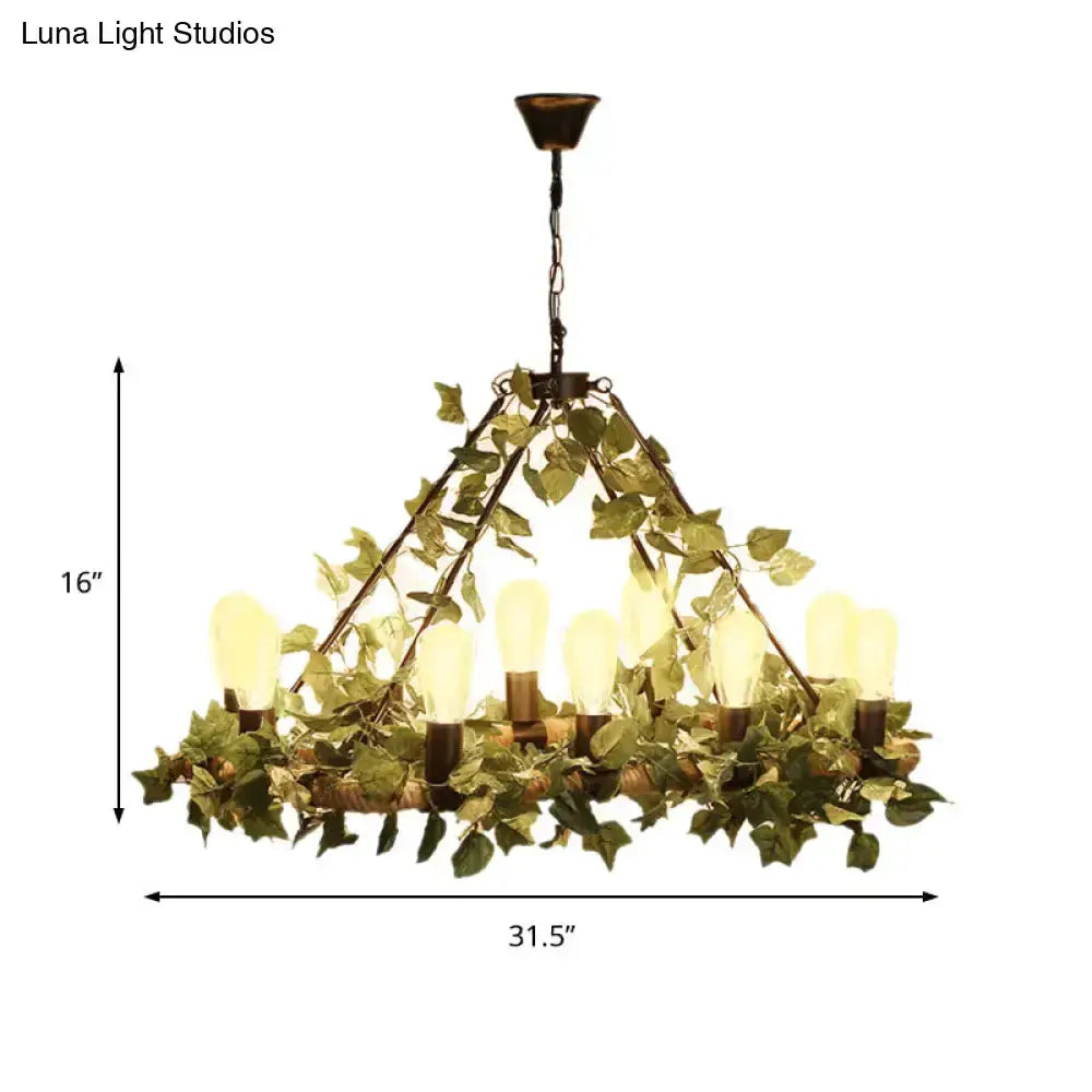 Decorbites ivy LED pendant light, pink & green ivy, dining room, 16in tall 31.5in wide on Tampa Home & Garden Store
