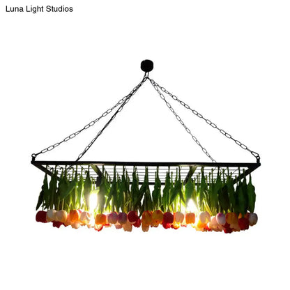 Green Tulip LED Pendant light by Decorbites, hanging fixture with green foliage and petals on Tampa Home & Garden Store