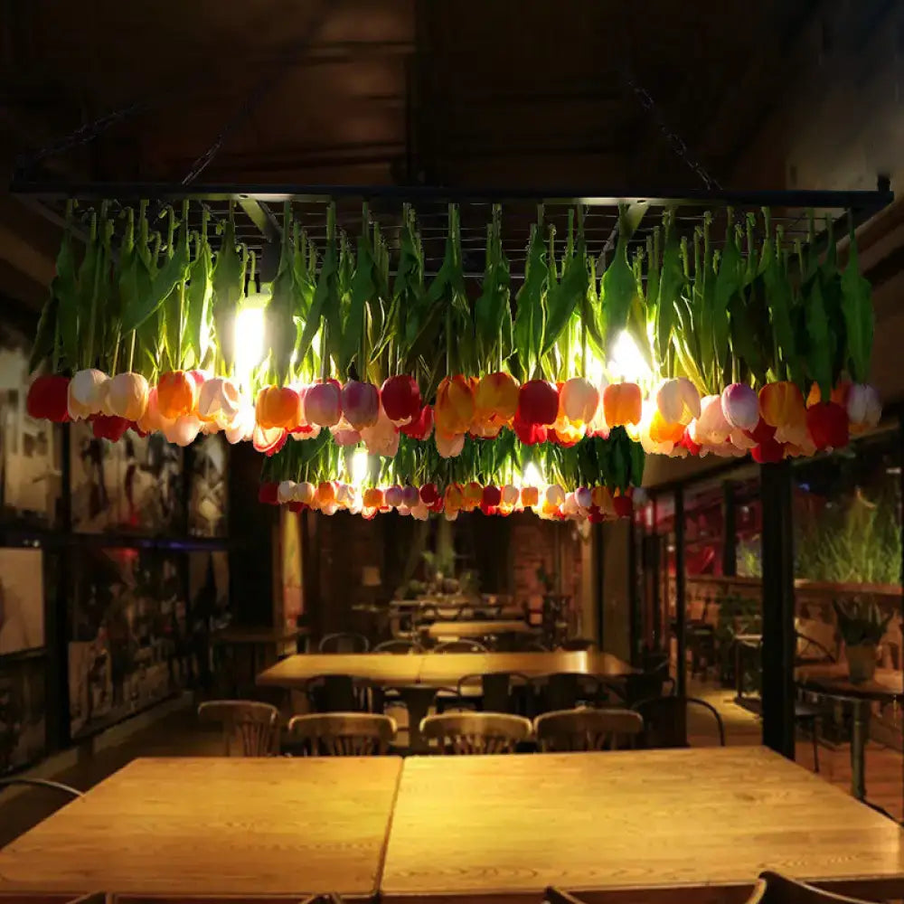 Green Tulip LED pendant light by Decorbites with tulip-shaped buds and warm ambient glow on Tampa Home & Garden Store