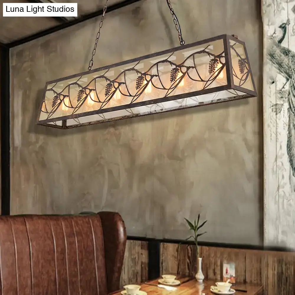 Bronze island light pendant with glass panels and grapevine pattern by Decorbites on Tampa Home & Garden Store