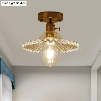 Scalloped glass ceiling light by Decorbites, brass flush-mount fixture on Tampa Home & Garden Store