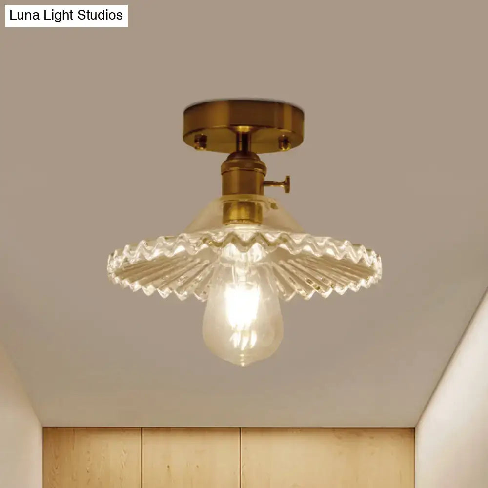 Scalloped Glass Ceiling Light by Decorbites, brass finish, flush mount on Tampa Home & Garden Store