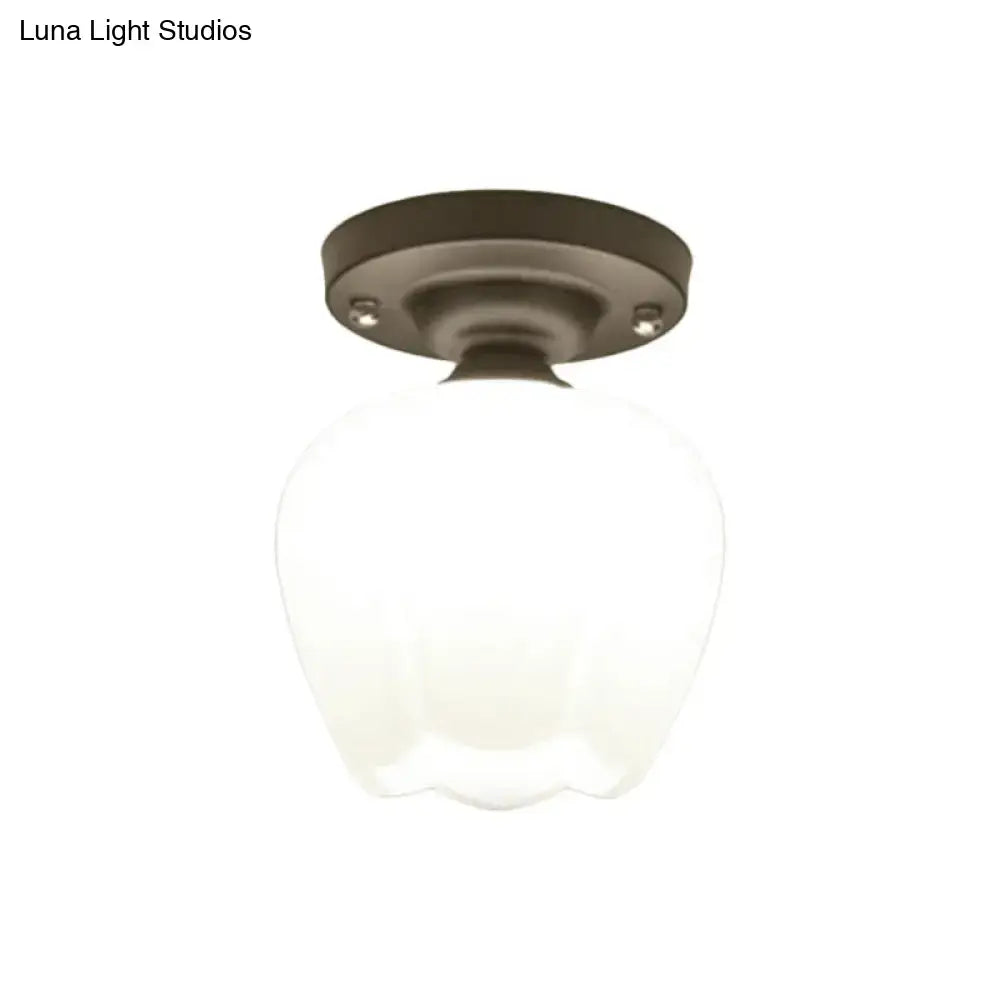 Bronze Black Glass Ceiling Light flush mount by Decorbites with frosted glass shade on Tampa Home & Garden Store