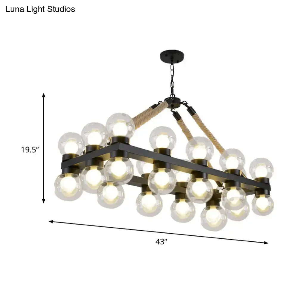 Black Molecular Chandelier with dark metal frame and clear glass globes by Decorbites on Tampa Home & Garden Store