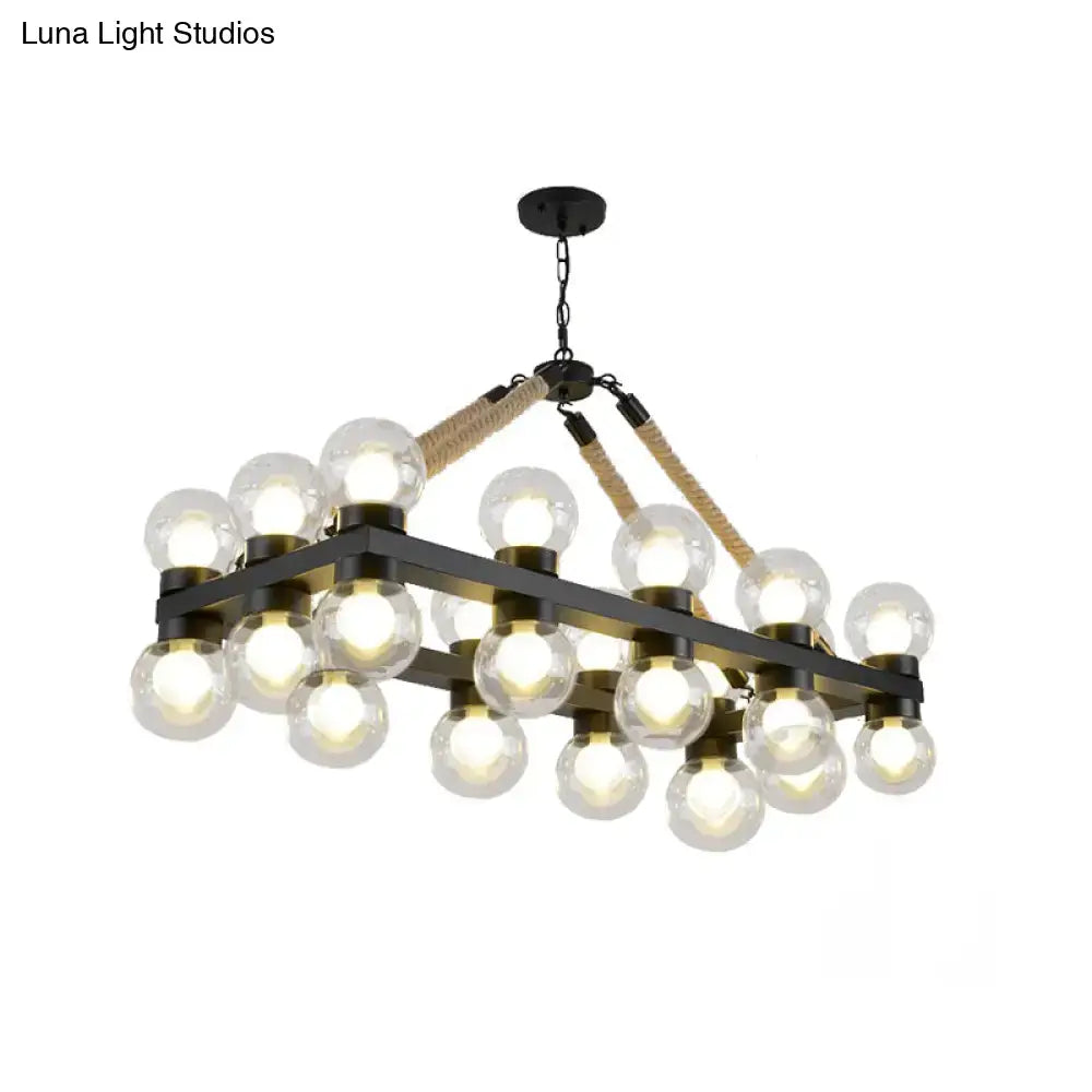 Black Molecular Chandelier by Decorbites with black metal frame and glass globe bulbs on Tampa Home & Garden Store