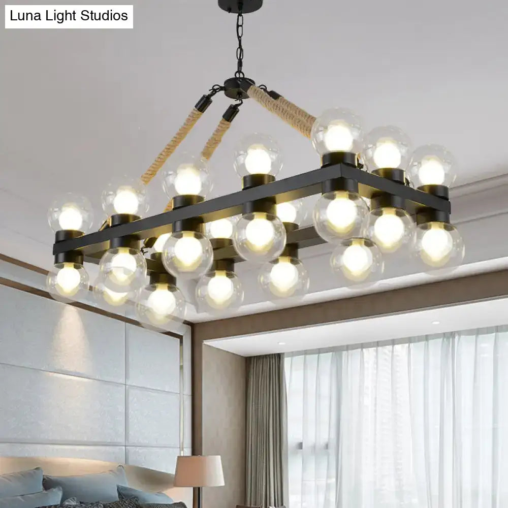 Black Molecular Chandelier by Decorbites with black metal frame and exposed bulbs on Tampa Home & Garden Store