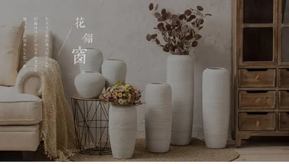 White ribbed ceramic vases in varied heights by Decorbites for home decor on Tampa Home & Garden Store
