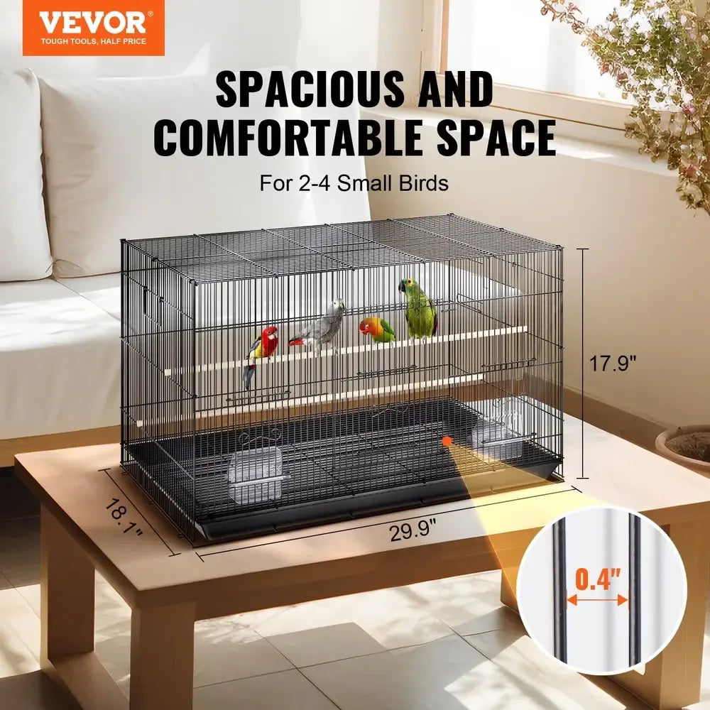 Large black metal bird cage for small birds by Decorbites, for 2–4 birds, on Tampa Home & Garden Store