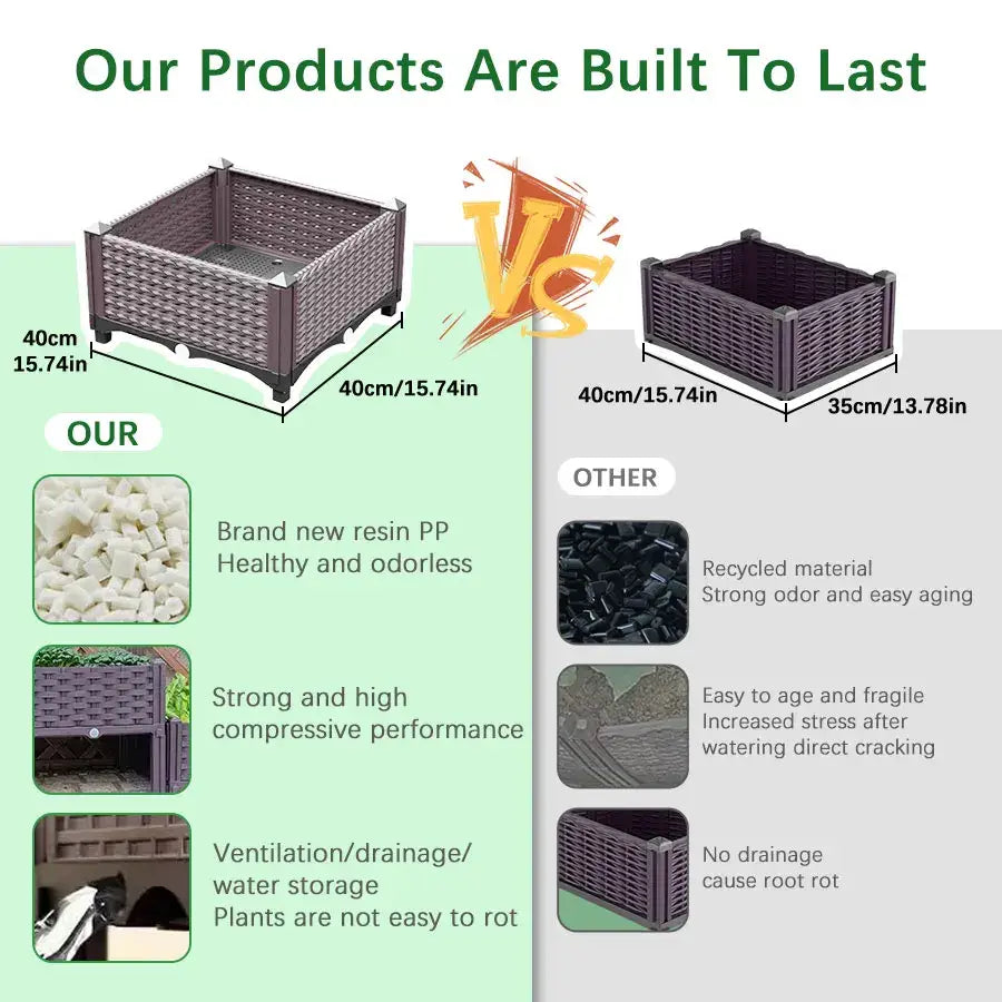 Decorbites woven brown outdoor plant pot planter for outdoor gardening on Tampa Home & Garden Store