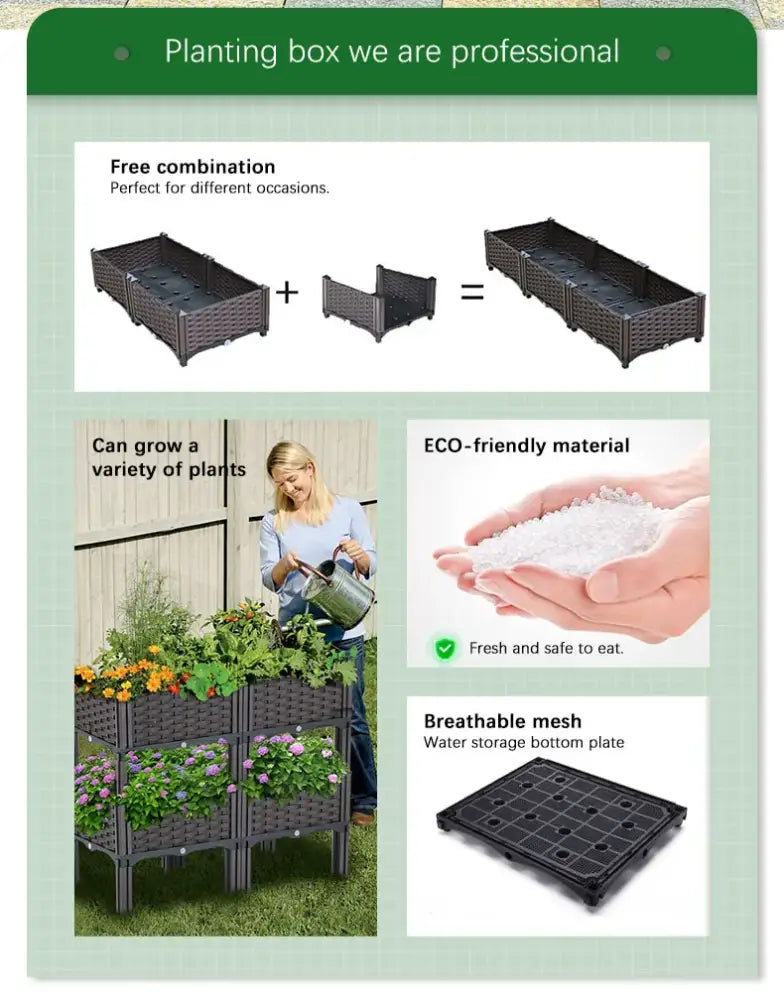 Decorbites woven brown outdoor planter set, modular stackable flower pots for outdoor garden on Tampa Home & Garden Store