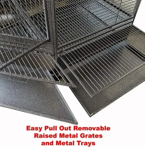 Wrought iron bird cage Decorbites black metal with removable pull-out trays and raised grates on Tampa Home & Garden Store