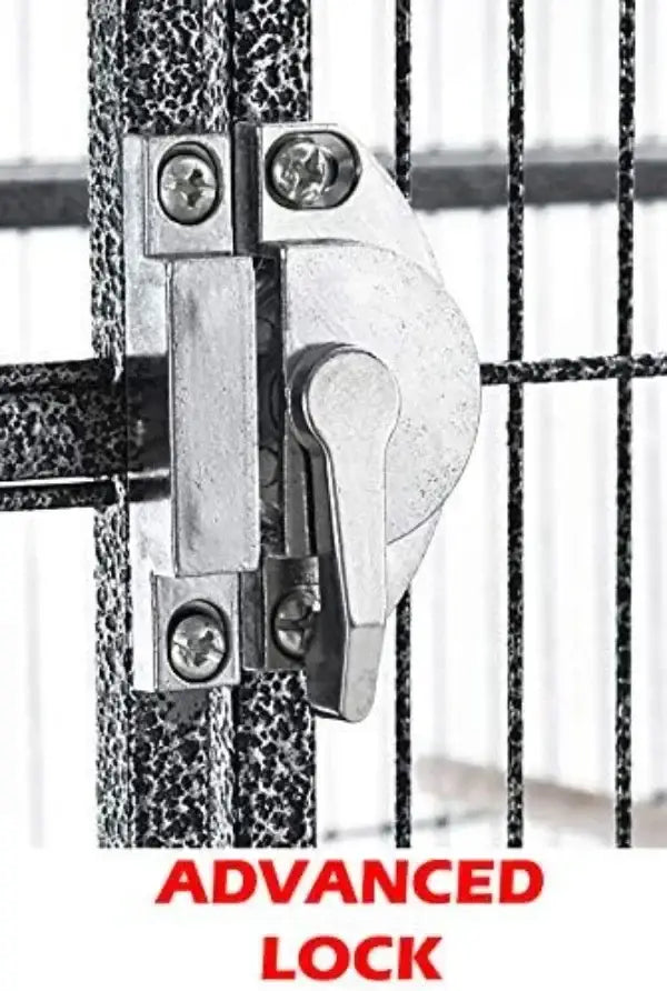 Wrought iron bird cage with black finish and advanced lock latch by Decorbites on Tampa Home & Garden Store