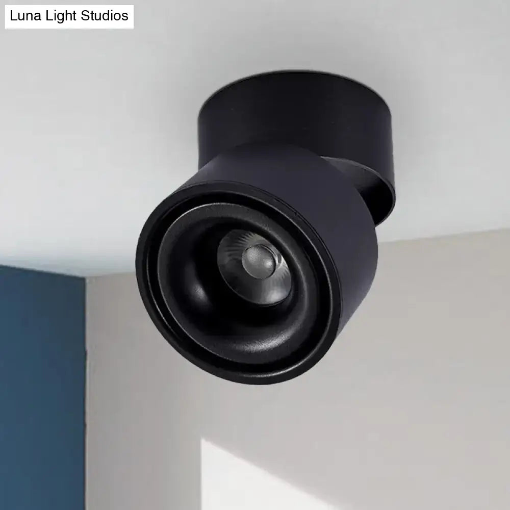Round black flush mount ceiling light by Decorbites with cylindrical housing on Tampa Home & Garden Store