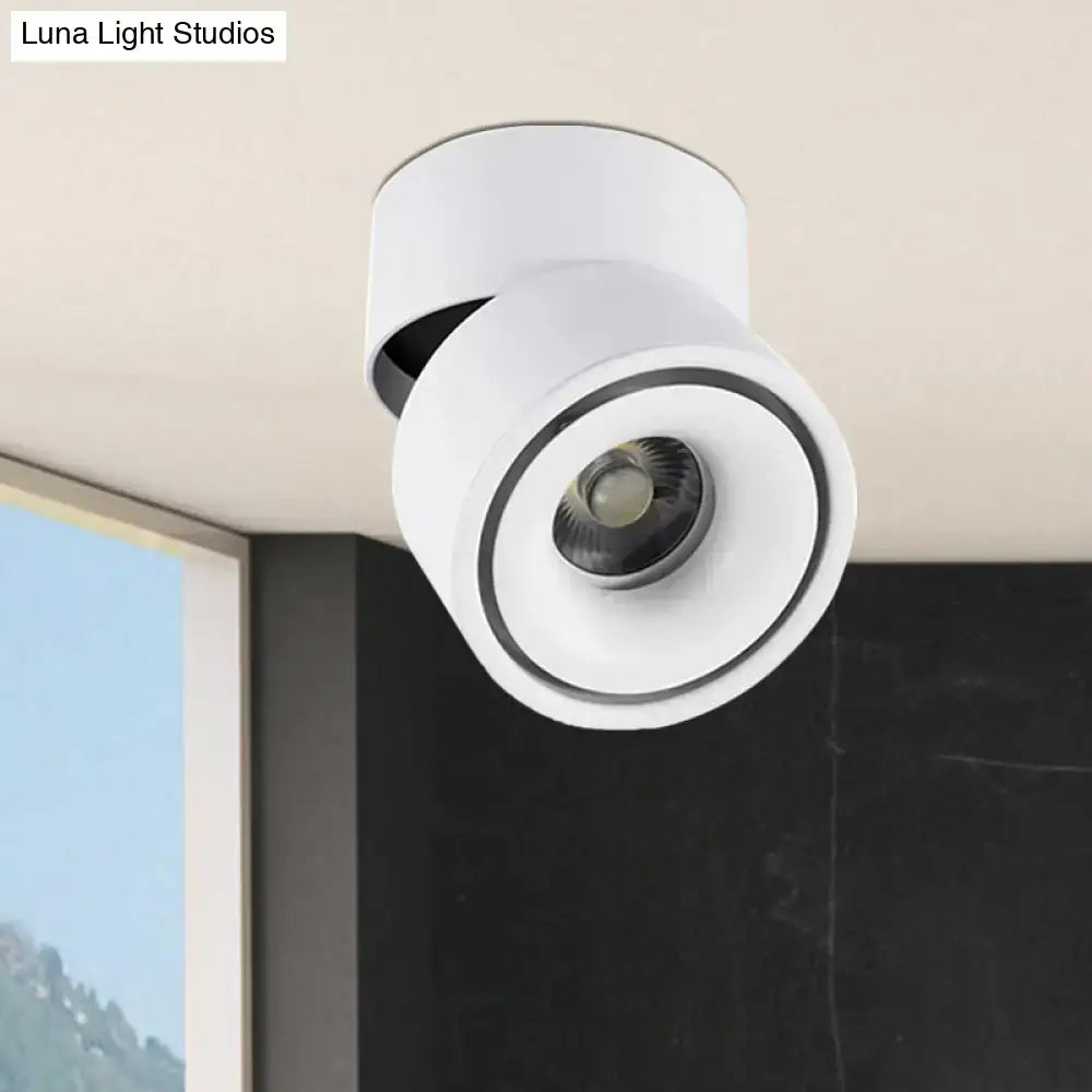 White round flush mount ceiling light with adjustable housing by Decorbites on Tampa Home & Garden Store