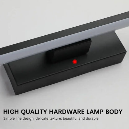 Black dimmable LED wall sconce by Decorbites, flush-mount with black metal body on Tampa Home & Garden Store