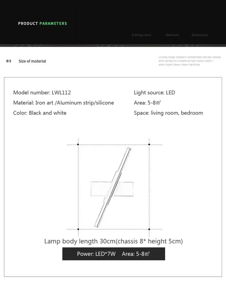 Black Dimmable LED Wall Sconce by Decorbites, flush mount wall light model LWL112, 7W LED on Tampa Home & Garden Store