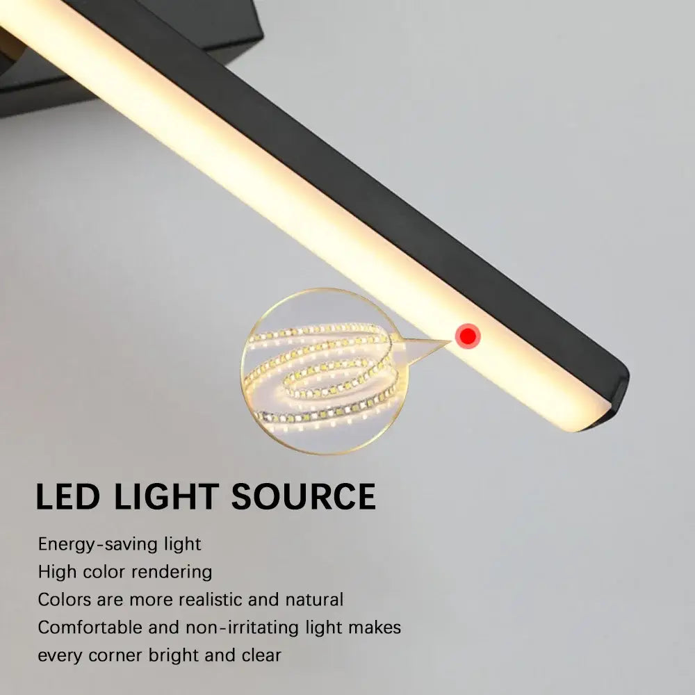 Black dimmable LED wall sconce by Decorbites, slim flush-mount tube with warm glow on Tampa Home & Garden Store