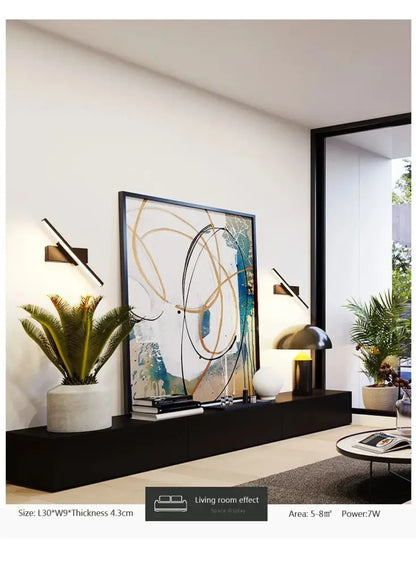 Black Dimmable LED Wall Sconce pair by Decorbites; black metal flush-mount wall lights on Tampa Home & Garden Store