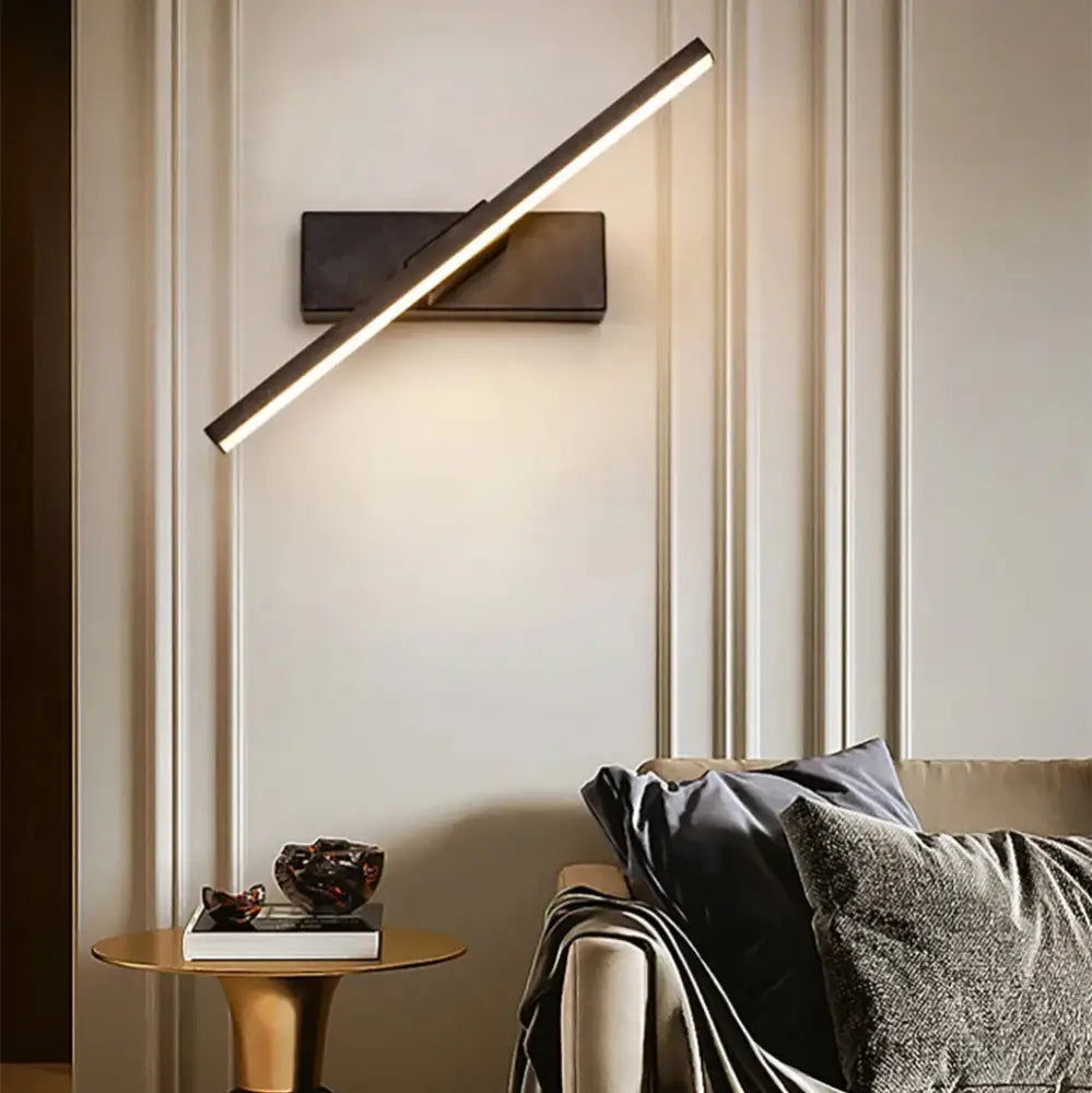 Black Dimmable LED Wall Sconce by Decorbites flush-mount diagonal bar light on wall on Tampa Home & Garden Store
