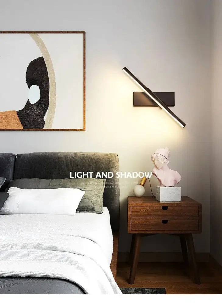 Black Dimmable LED Wall Sconce by Decorbites, diagonal LED bar wall light fixture on Tampa Home & Garden Store