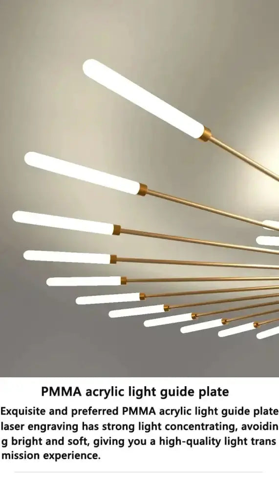 Modern Gold LED Ceiling Lamp Radial Chandelier