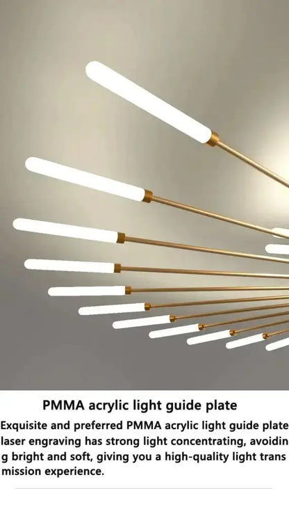 Modern Gold LED Ceiling Lamp Radial Chandelier