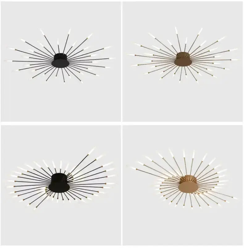 Modern Gold LED Ceiling Lamp Radial Chandelier