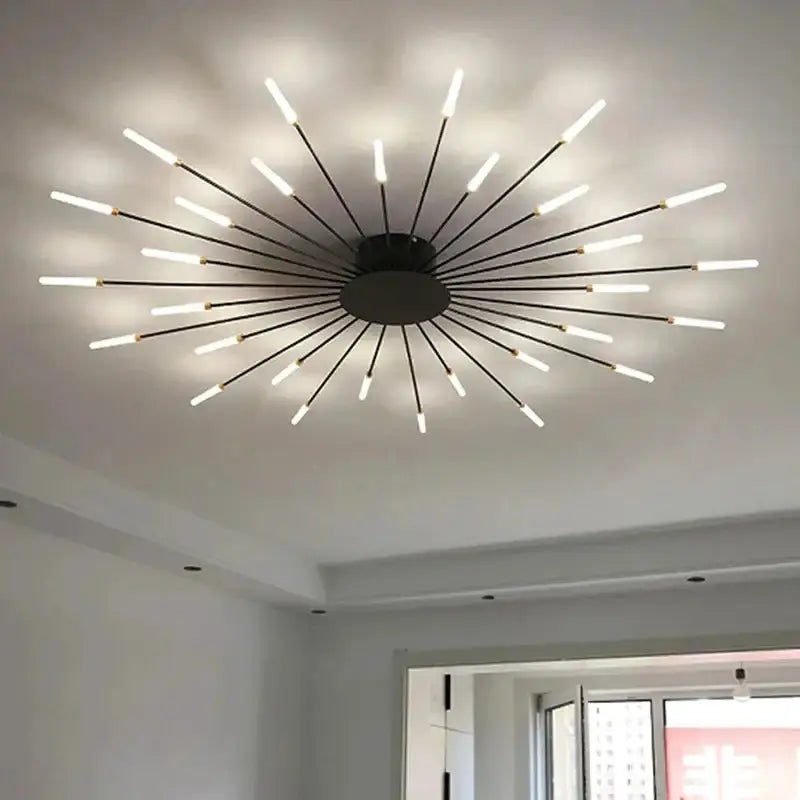 Modern Gold LED Ceiling Lamp Radial Chandelier