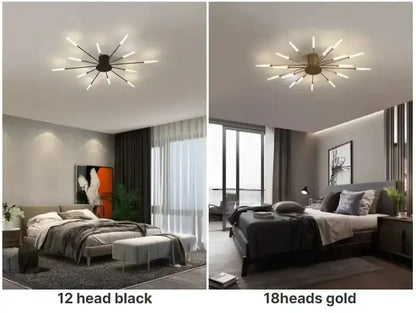 Modern Gold LED Ceiling Lamp Radial Chandelier