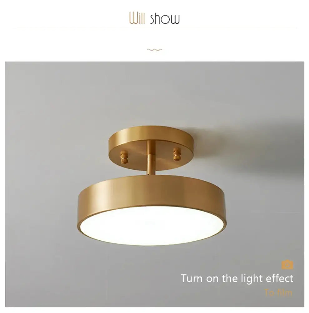 Gold LED Bedroom Ceiling Light flush mount gold finish by Decorbites on Tampa Home & Garden Store