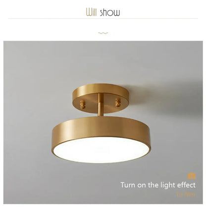 Gold LED Bedroom Ceiling Light flush mount gold finish by Decorbites on Tampa Home & Garden Store
