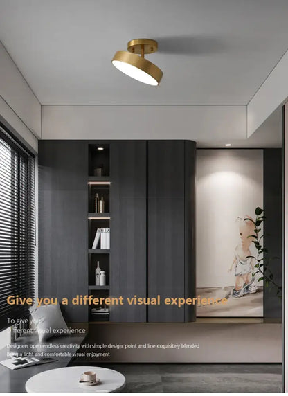 Gold LED Bedroom Ceiling Light flush mount by Decorbites in a modern living room on Tampa Home & Garden Store