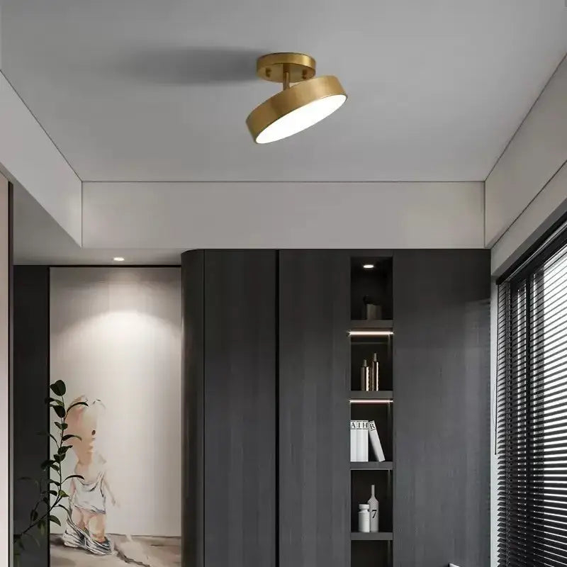 Gold LED bedroom ceiling light flush mount by Decorbites, gold circular ring on Tampa Home & Garden Store
