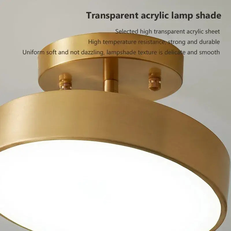 Gold LED flush mount ceiling light by Decorbites with warm gold finish for bedroom decor on Tampa Home & Garden Store