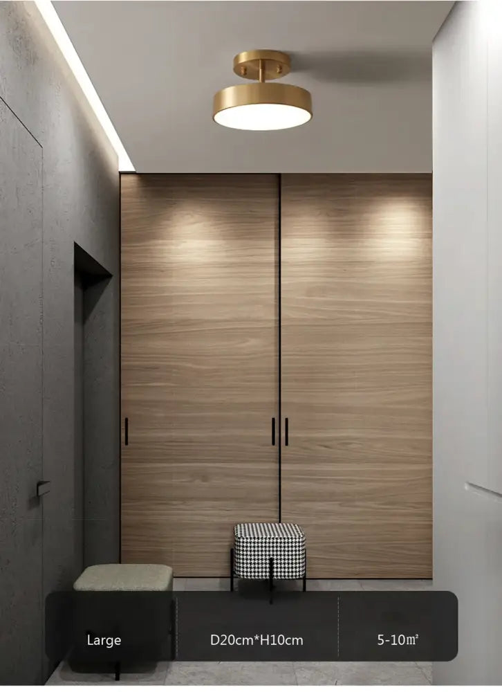 Gold LED Bedroom Ceiling Light flush mount in hallway beside wardrobe by Decorbites on Tampa Home & Garden Store